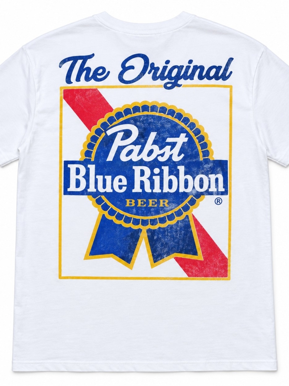 Pabst Blue Ribbon Adult White Graphic Tee Pabst Blue Ribbon XL